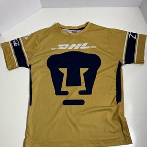 Puma Men's Gold and Navy Graphic Jersey